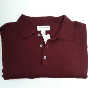 Pronto Uomo Size 2X Merino Wool Polo Long Sleeve